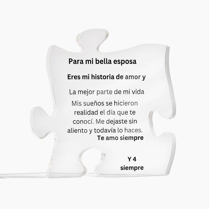 Spanish To My Beautiful Wife Acrylic Puzzle Plaque