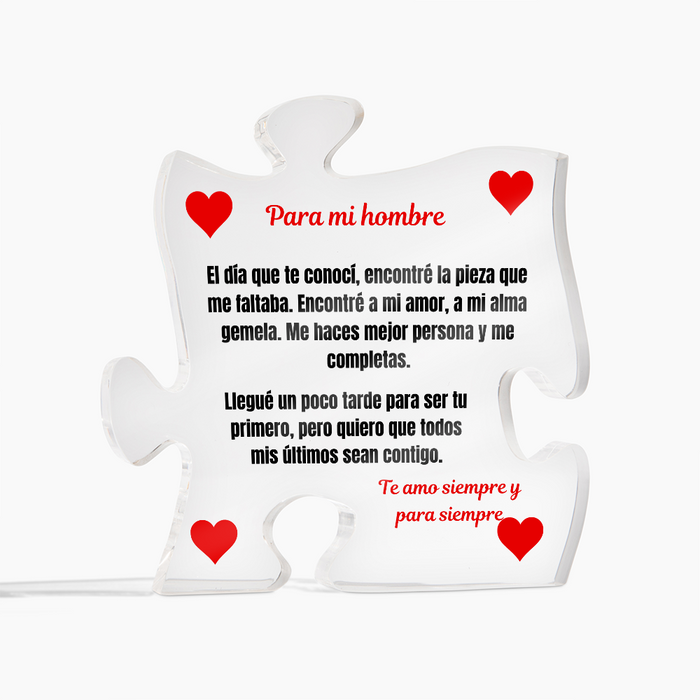 To My Man Puzzle Plaque Spanish