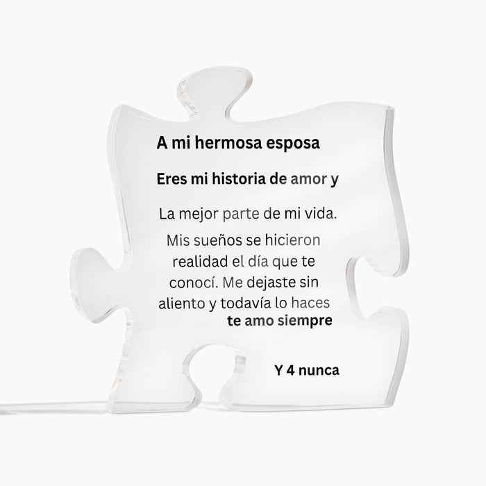 Spanish To my beautiful Wife Puzzle Acryle Design