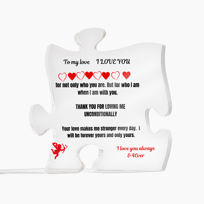 To My Love Acrylic Puzzle Plaque