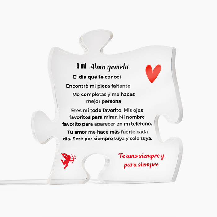 To My Soulmate Acrylic Puzzle Plaque Spanish