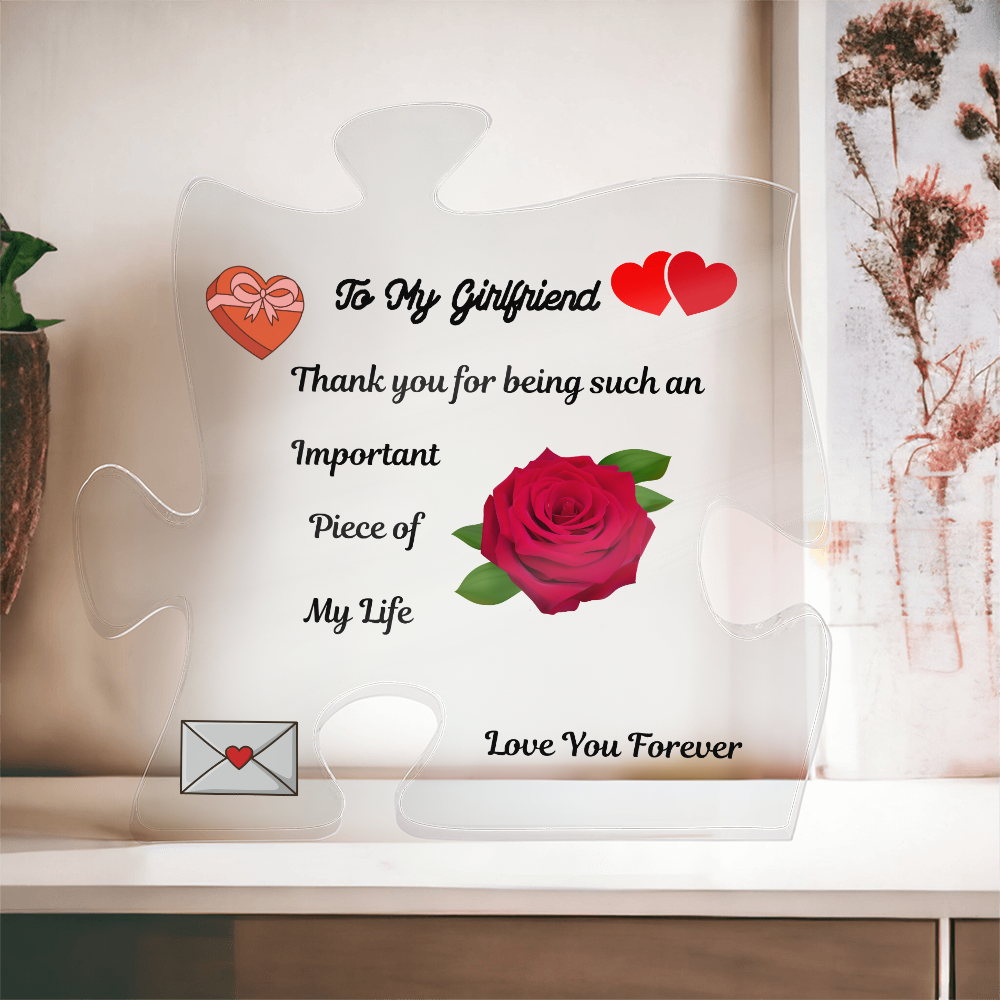 To My Girlfriend Acrylic Puzzle Plaque