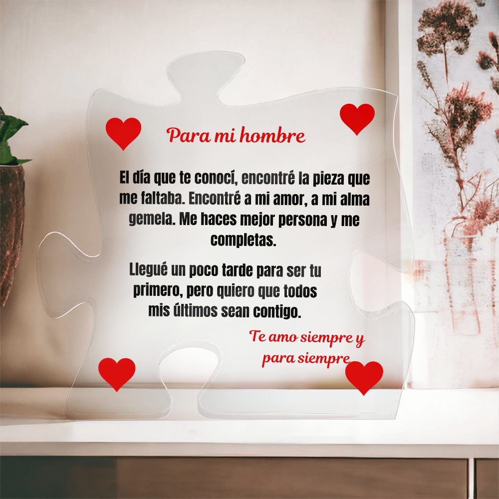 To My Man Puzzle Plaque Spanish