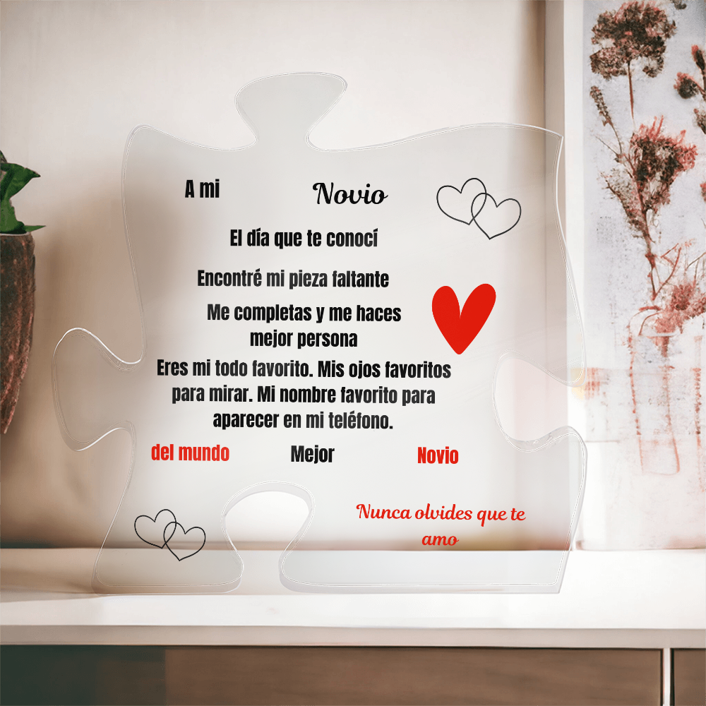 To My Boyfriend Acrylic Puzzle Plaque Spanish