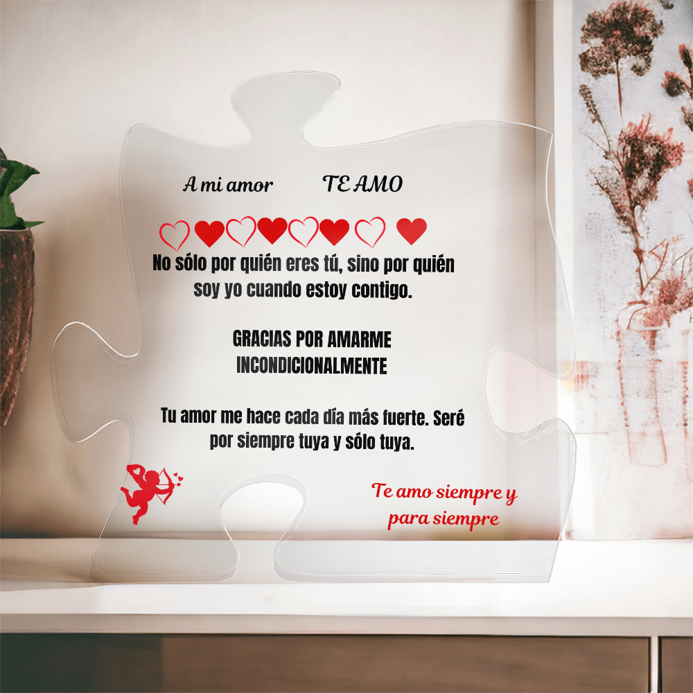 To My Love Acrylic Puzzle Plaque Spanish