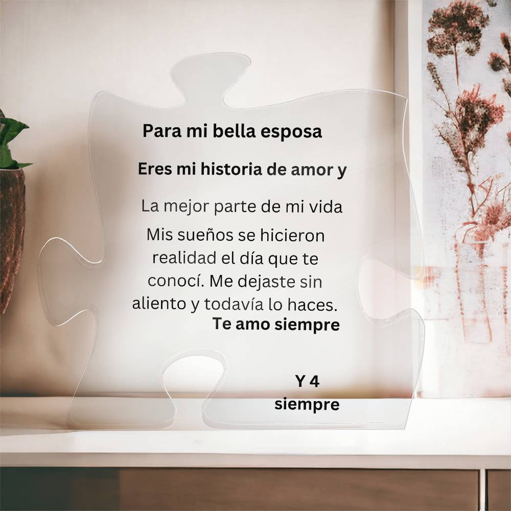 Spanish To My Beautiful Wife Acrylic Puzzle Plaque
