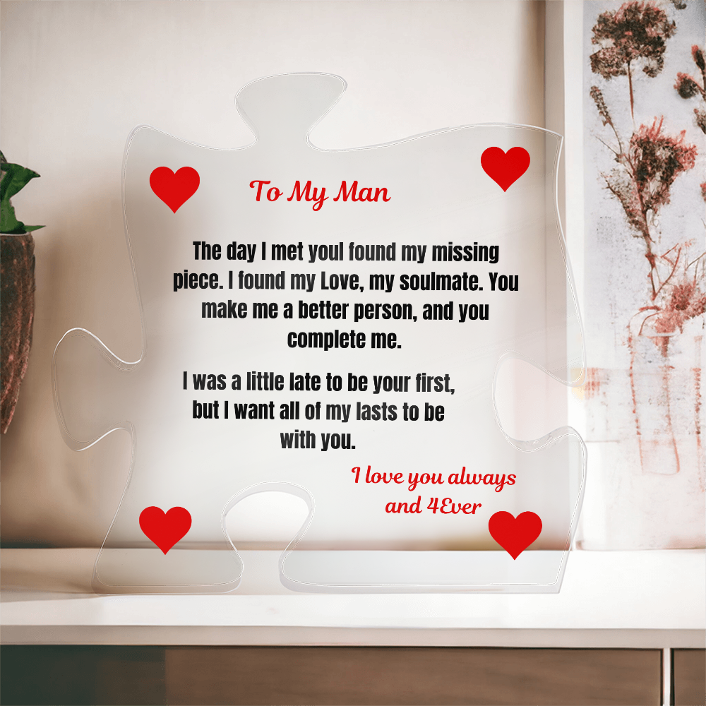 To My Man Puzzle Plaque