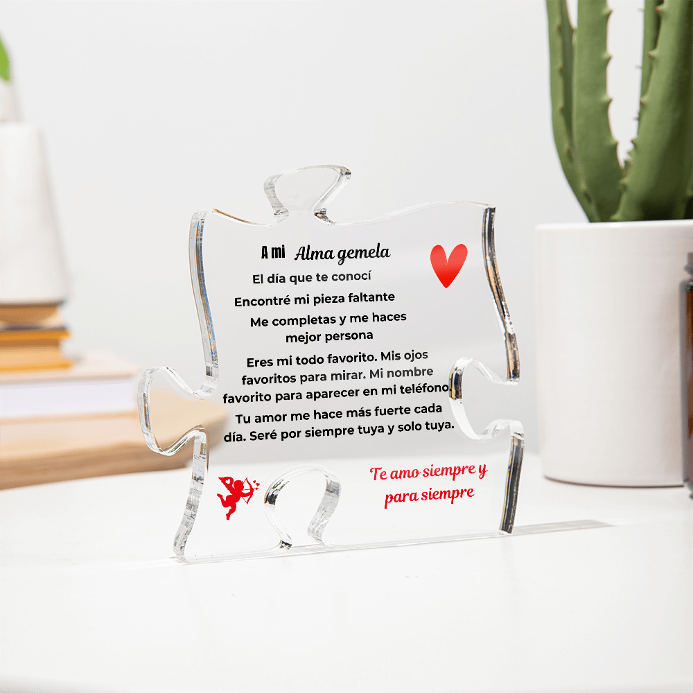 To My Soulmate Acrylic Puzzle Plaque Spanish