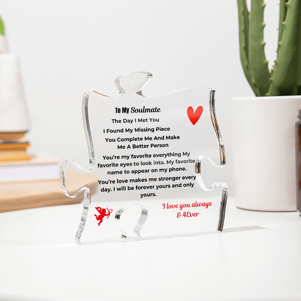 To My Soulmate Acrylic Puzzle Plaque