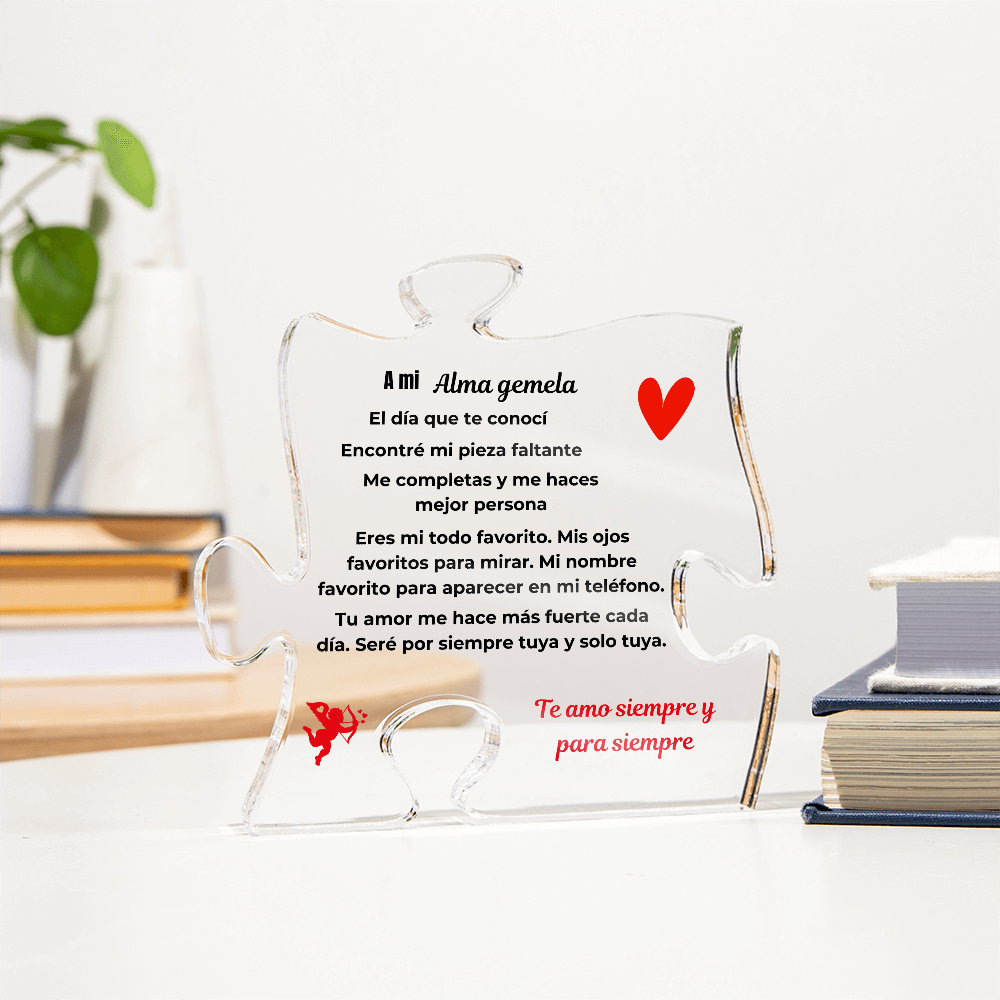 To My Soulmate Acrylic Puzzle Plaque Spanish