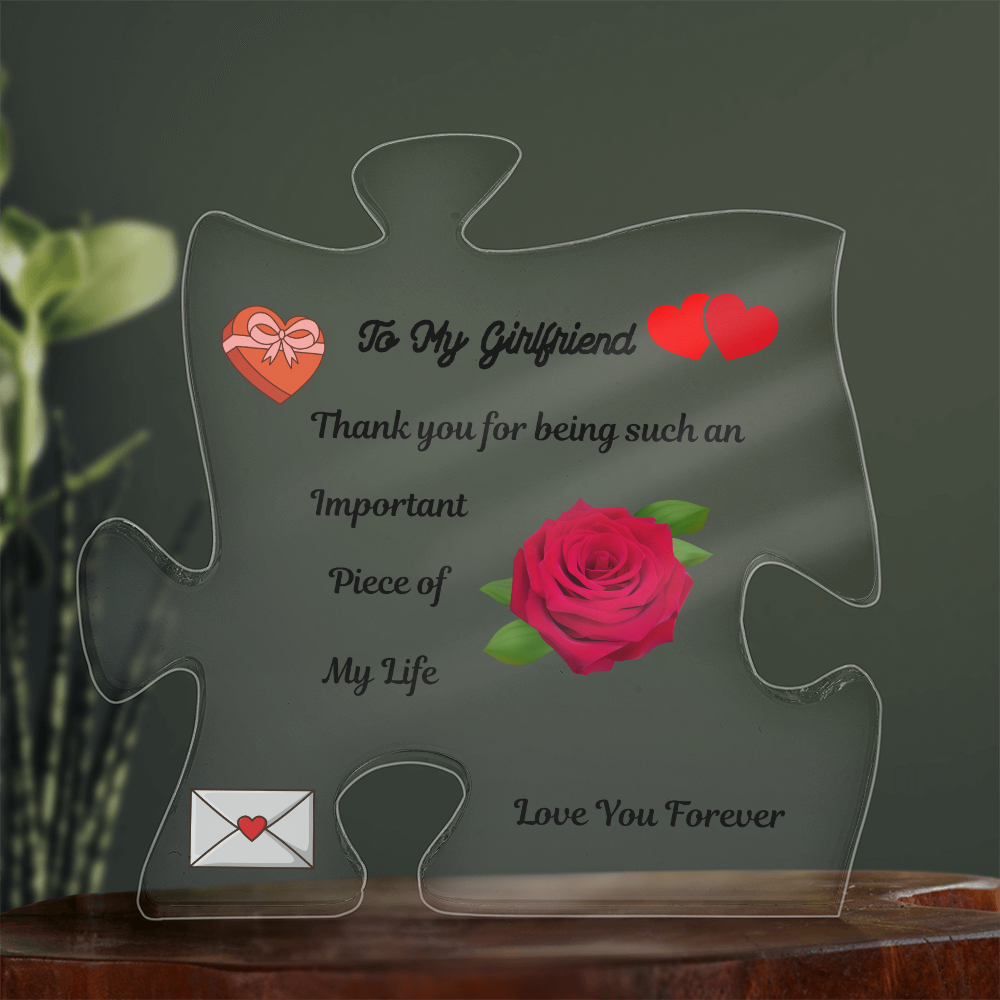 To My Girlfriend Acrylic Puzzle Plaque