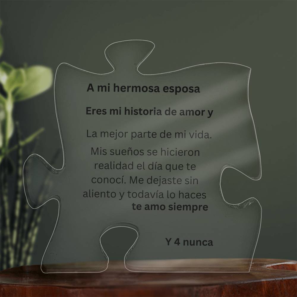 Spanish To my beautiful Wife Puzzle Acryle Design
