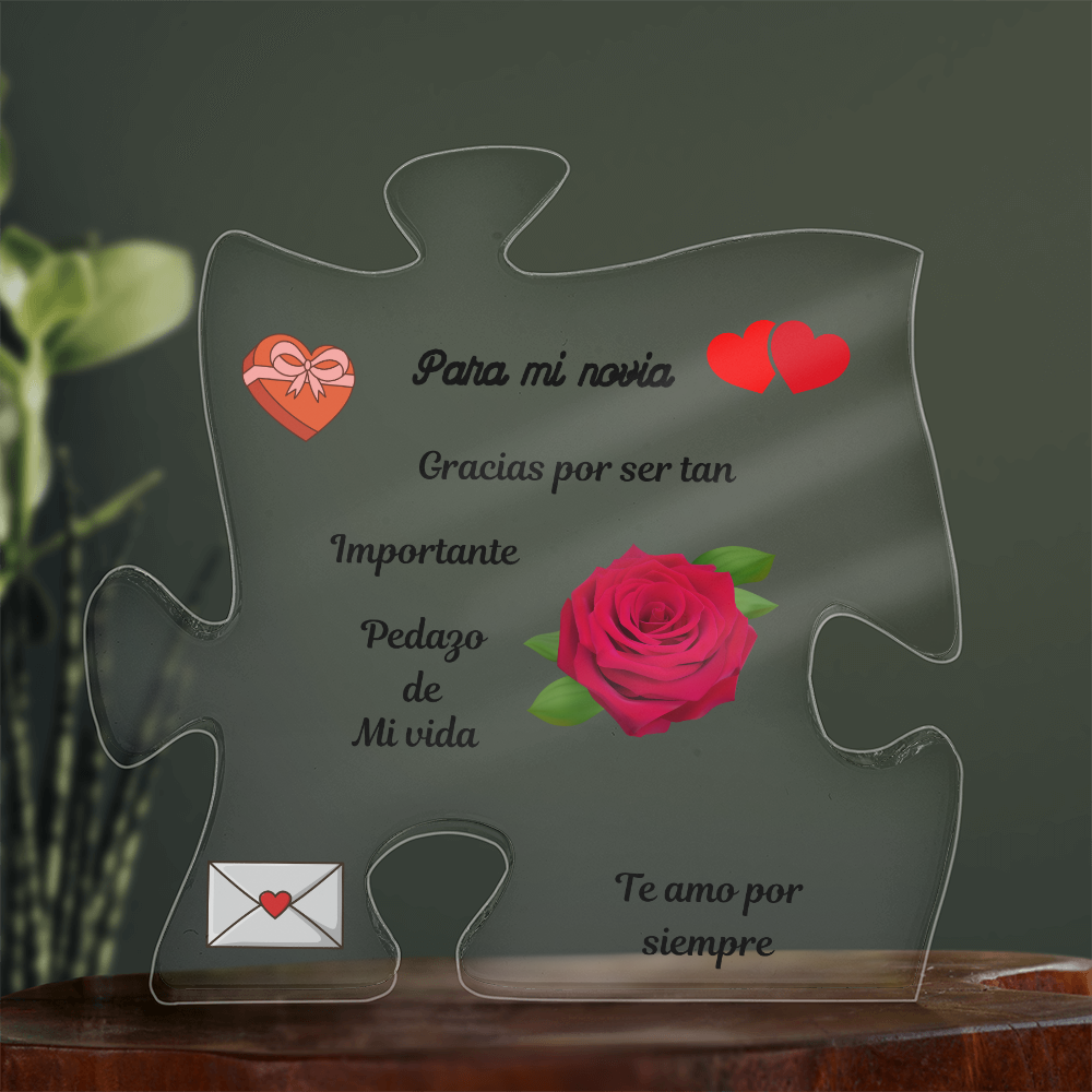 To My Girlfriend Acrylic Puzzle Plaque Spanish