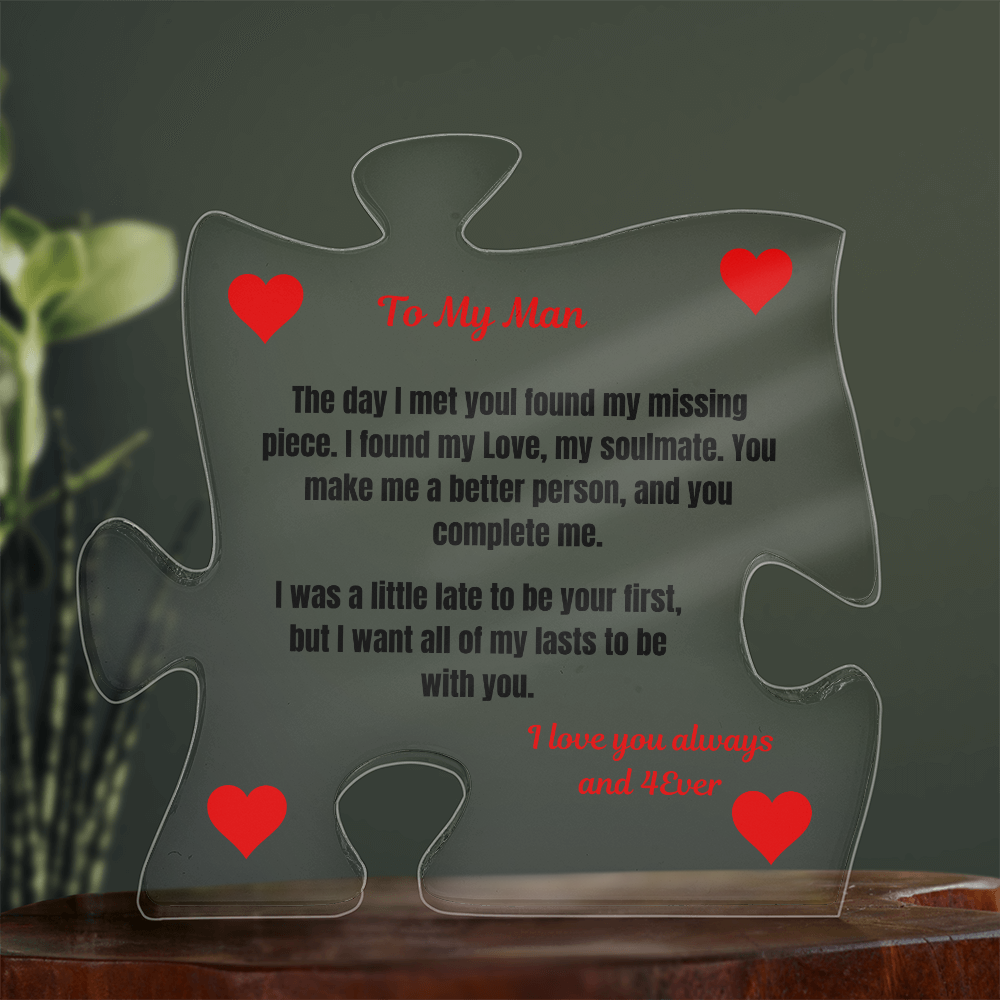 To My Man Puzzle Plaque