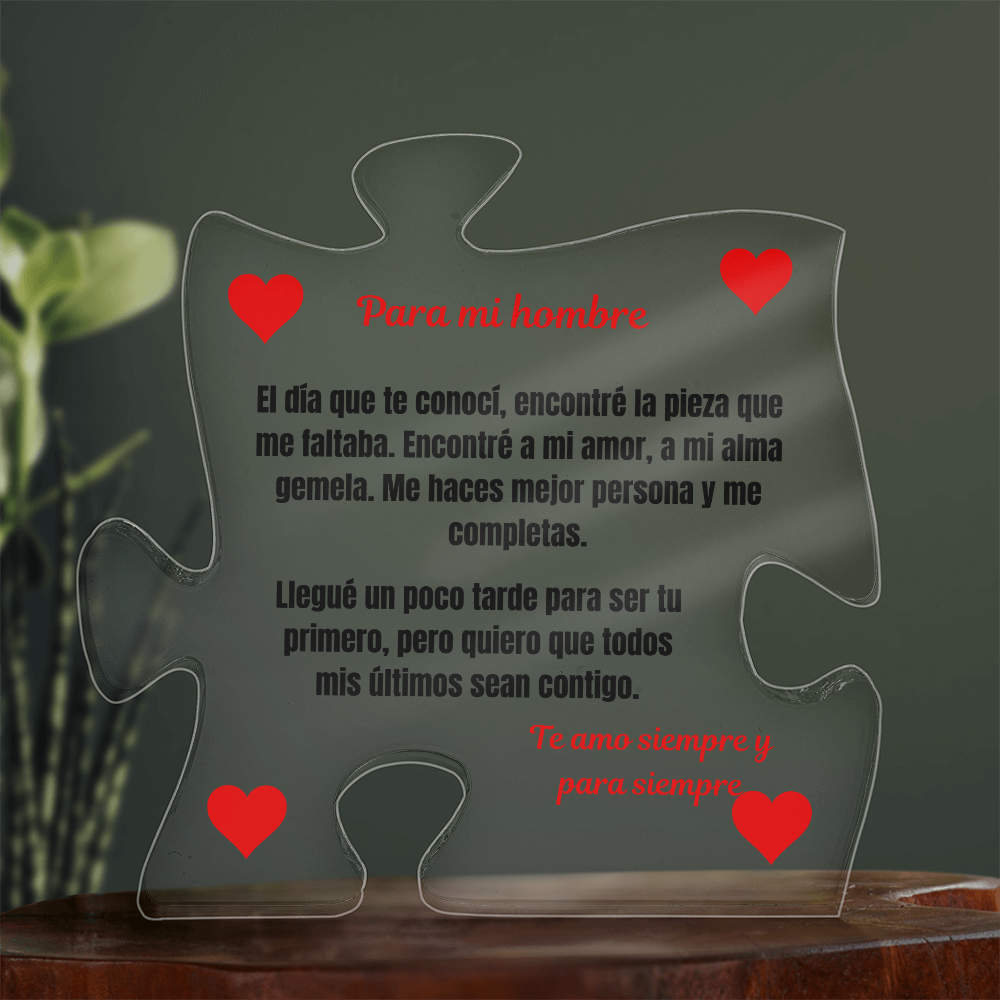 To My Man Puzzle Plaque Spanish