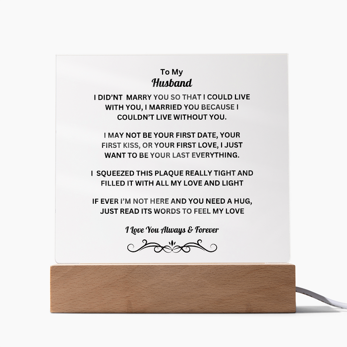 To My Husband Acrylic Square Plaque