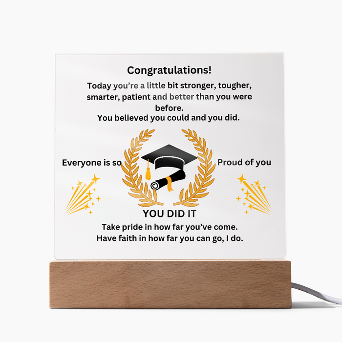 Congratualtions! Graduation Printed Acrylic Square Plaque