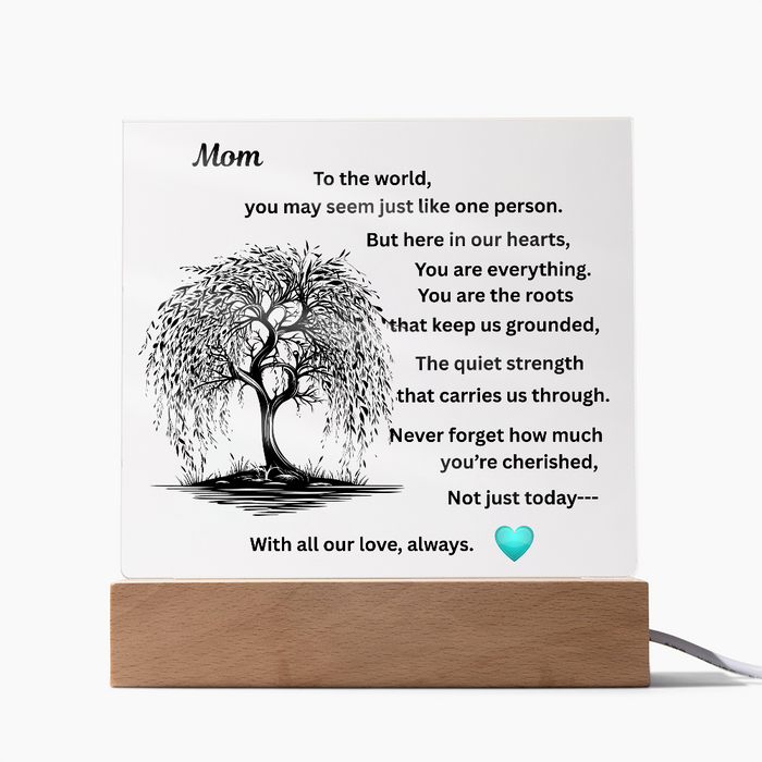 Mom To The World Printed Acrylic Squaree Plaque
