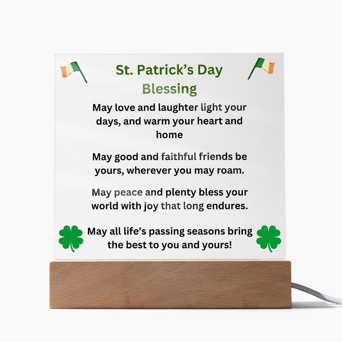 St. Patrick's Day Blessing Printed Acrylic Square Plaque