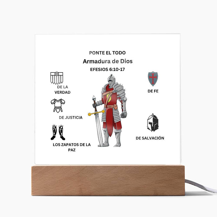 Spanish PUT ON THE FULL Armor of God Printed Acrylic Plaque