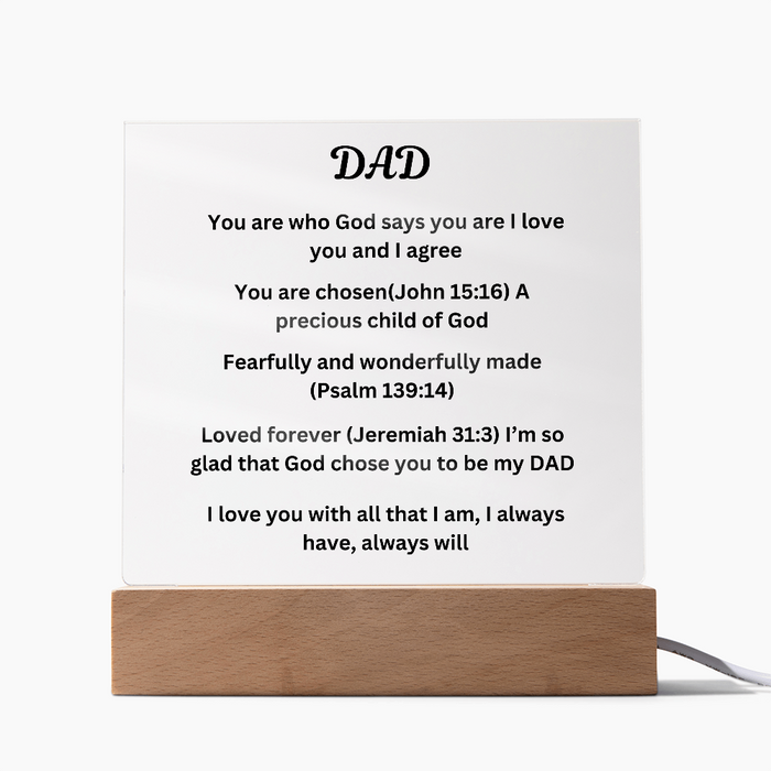Dad Printed Acrylic Square Plaque