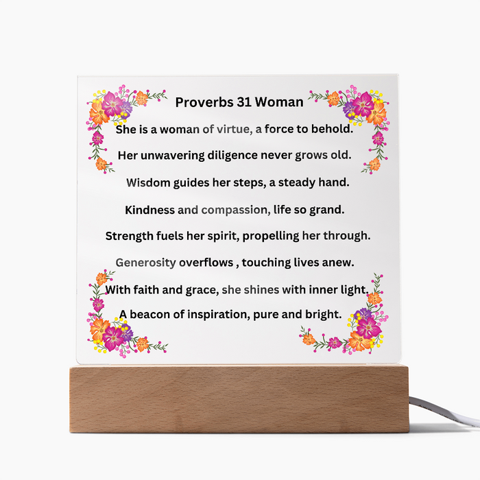 Proverbs 31 Woman Acrylic Square Plaque