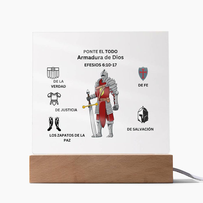 Spanish Armor of God Printed Acrylic Plaque