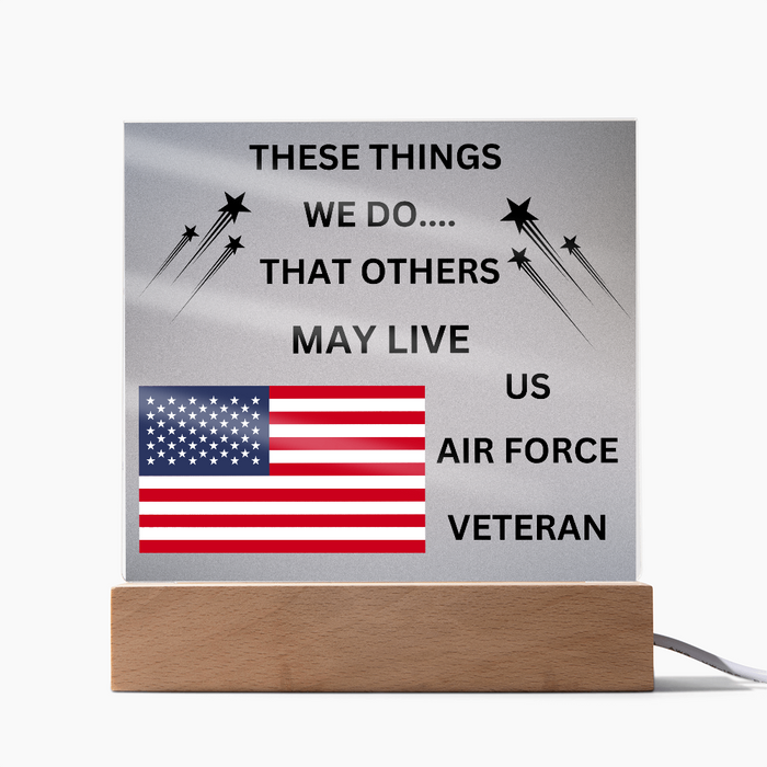 US Air Force Veteran Printed Acrylic Square Plaque
