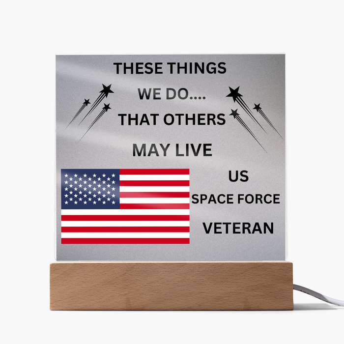 US Space Force Veteran Printed Acrylic Square Plaque
