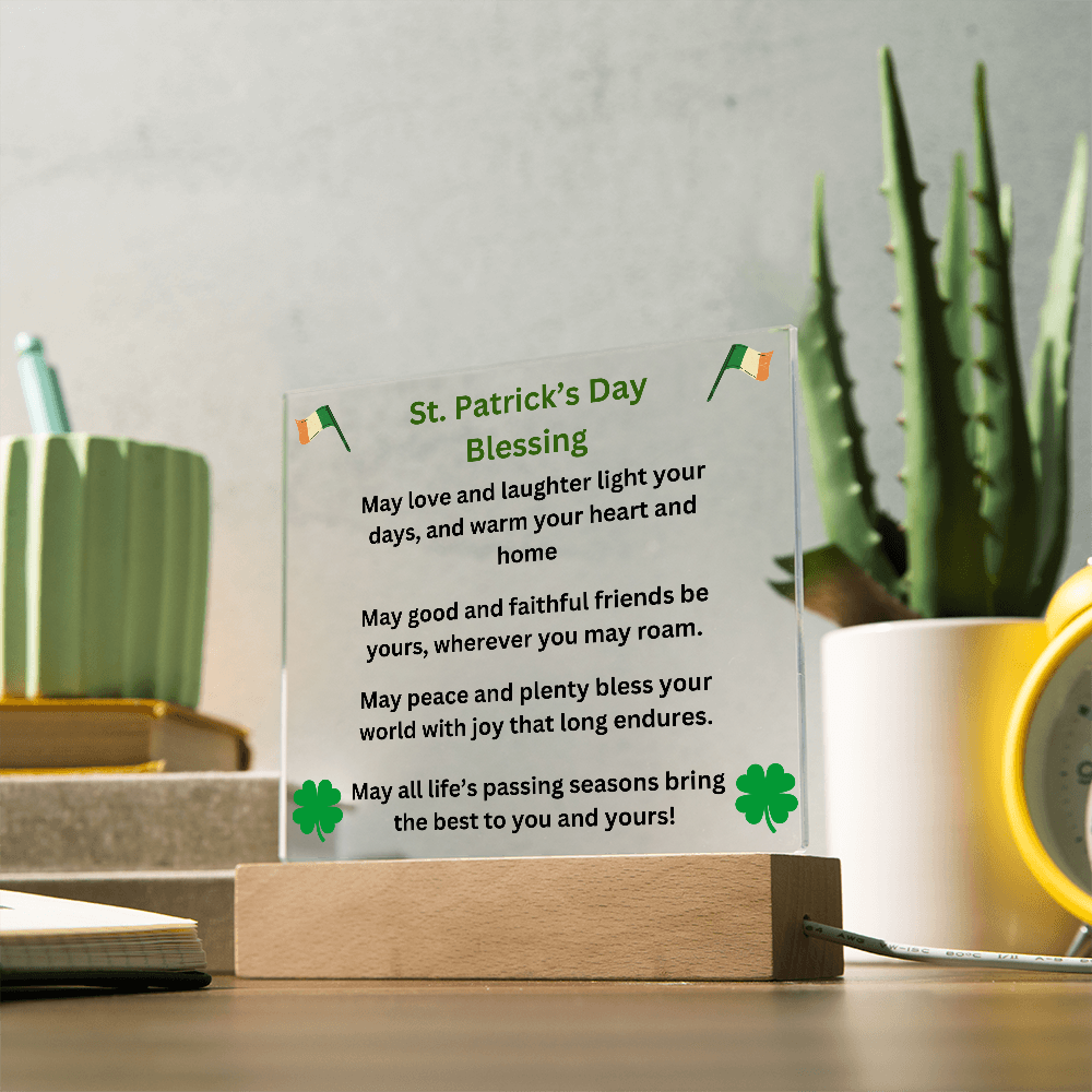 St. Patrick's Day Blessing Printed Acrylic Square Plaque