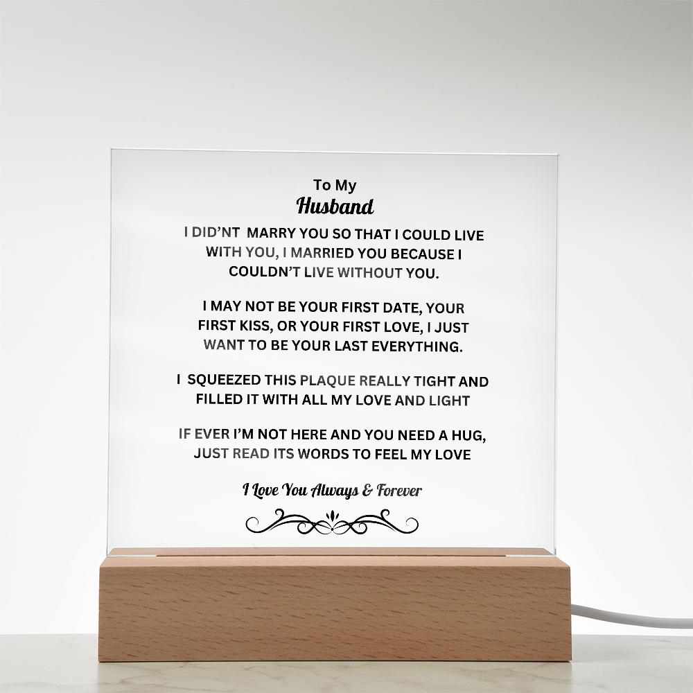 To My Husband Acrylic Square Plaque