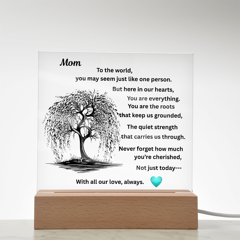 Mom To The World Printed Acrylic Squaree Plaque