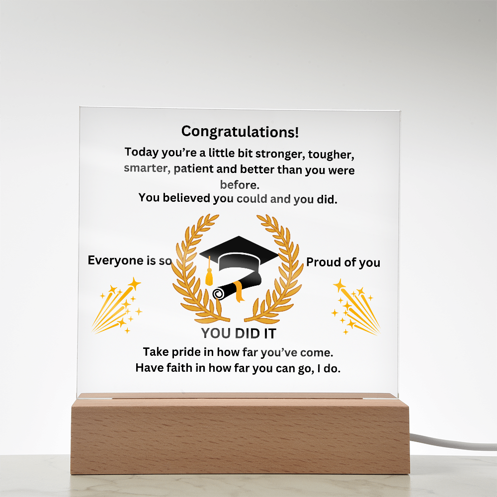 Congratualtions! Graduation Printed Acrylic Square Plaque