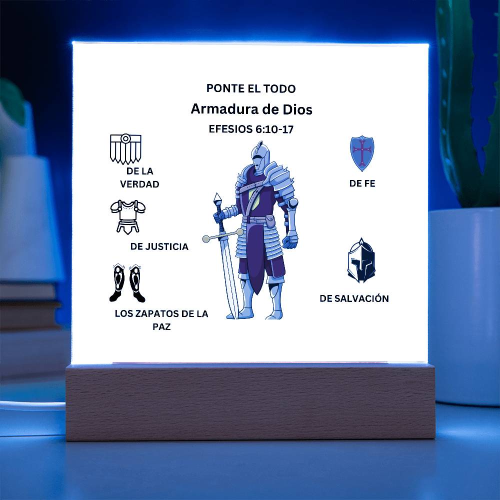 Spanish PUT ON THE FULL Armor of God Printed Acrylic Plaque