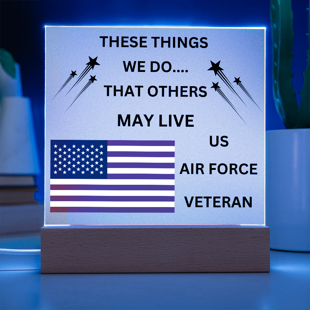 US Air Force Veteran Printed Acrylic Square Plaque