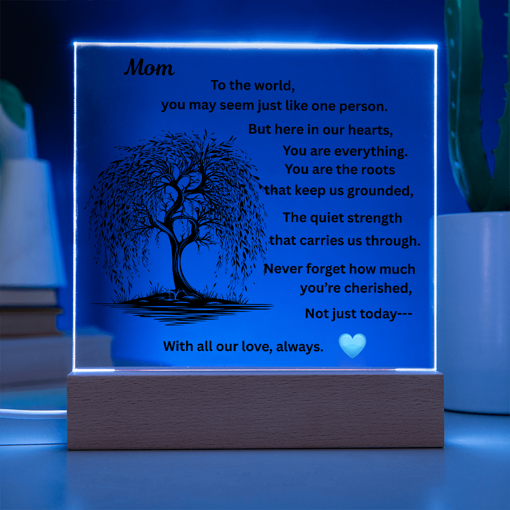 Mom To The World Printed Acrylic Squaree Plaque