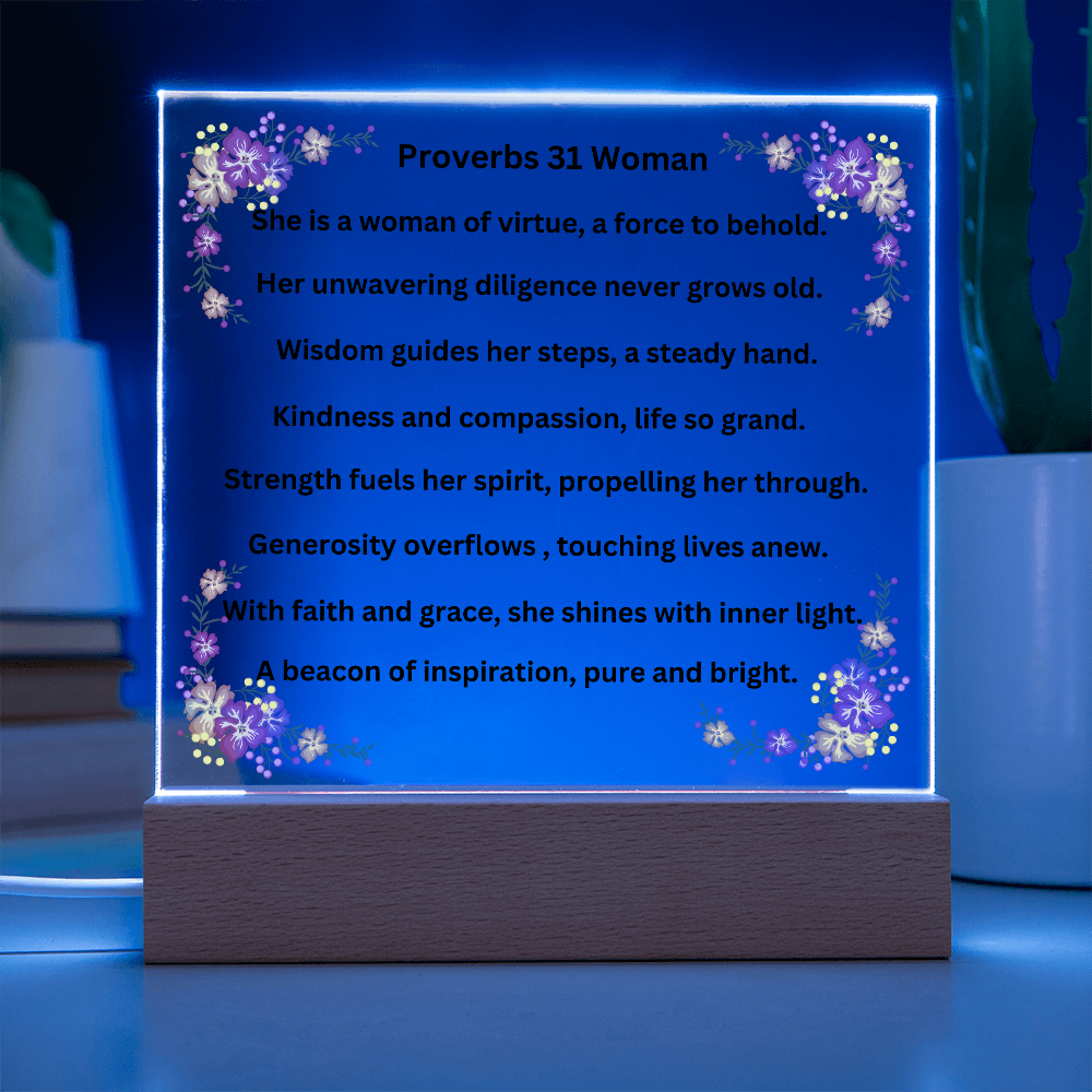 Proverbs 31 Woman Acrylic Square Plaque