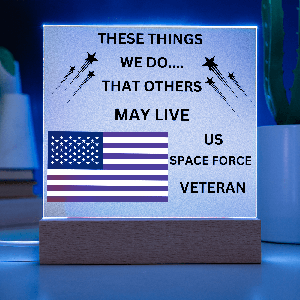 US Space Force Veteran Printed Acrylic Square Plaque