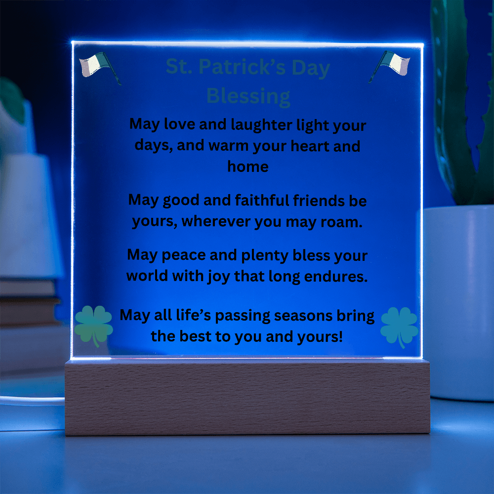 St. Patrick's Day Blessing Printed Acrylic Square Plaque