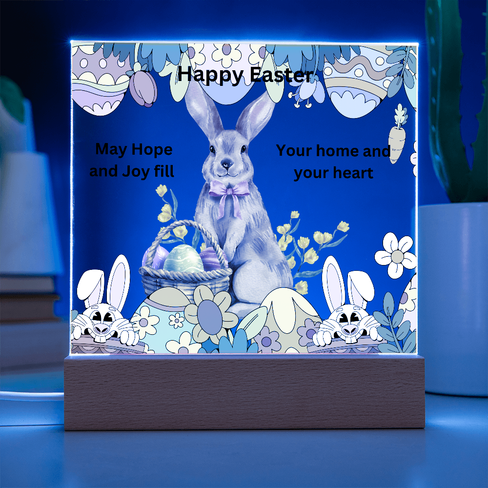 Happy Easter Printed Square Acrylic Plaque