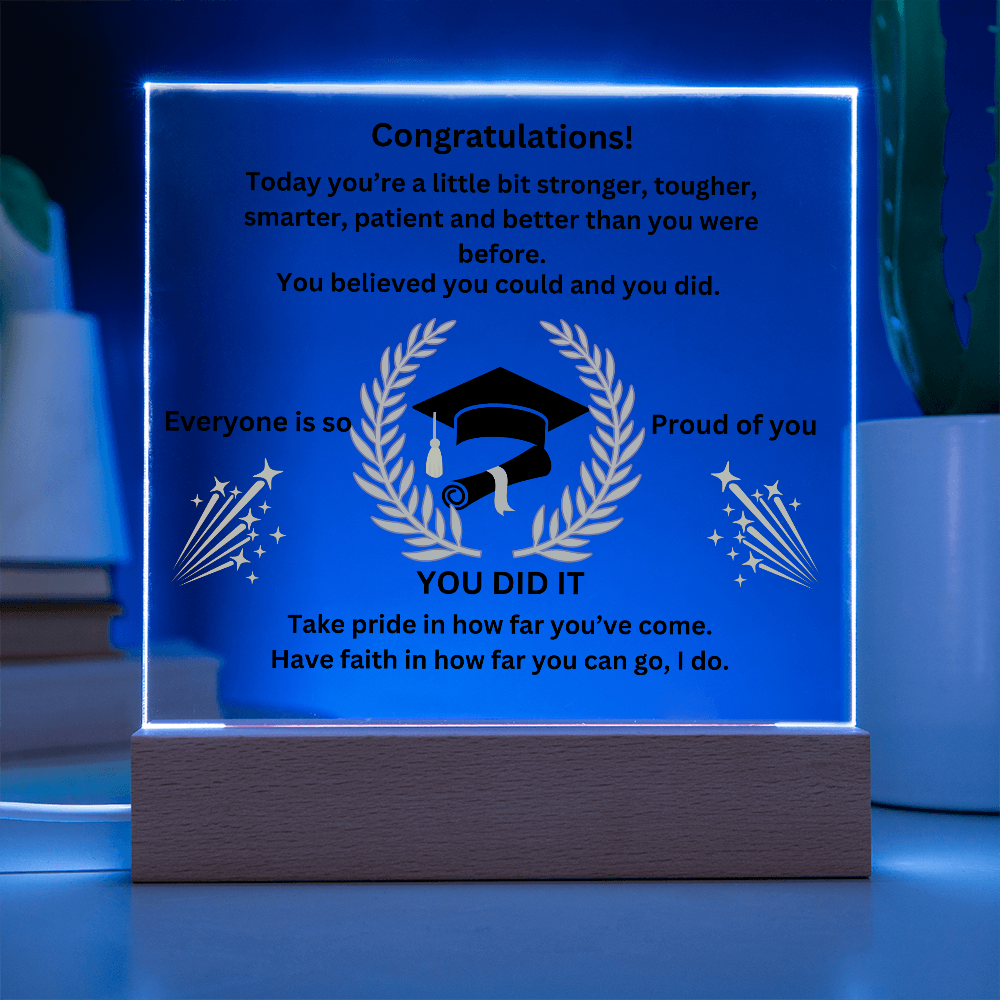 Congratualtions! Graduation Printed Acrylic Square Plaque