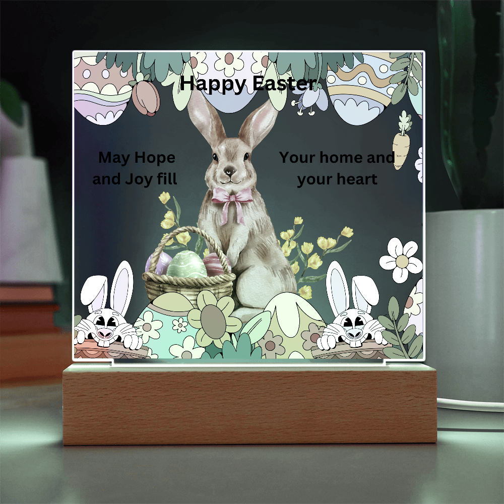 Happy Easter Printed Square Acrylic Plaque