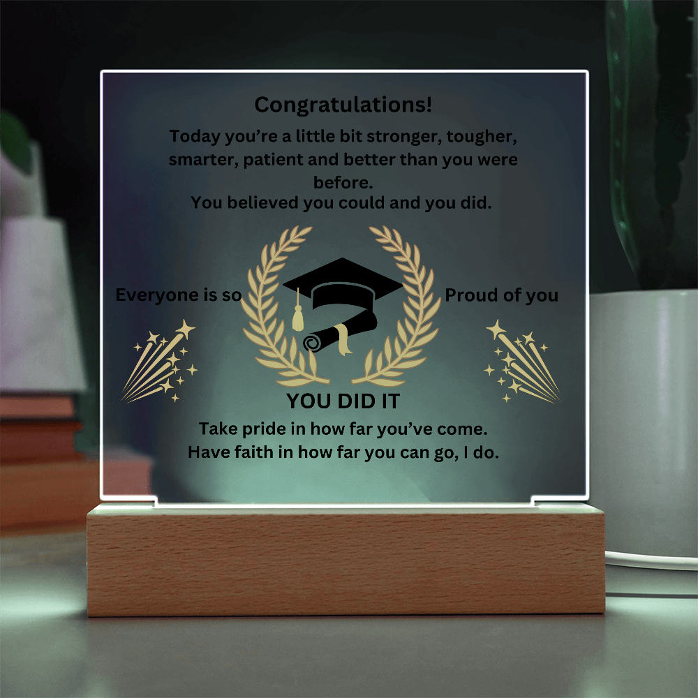 Congratualtions! Graduation Printed Acrylic Square Plaque