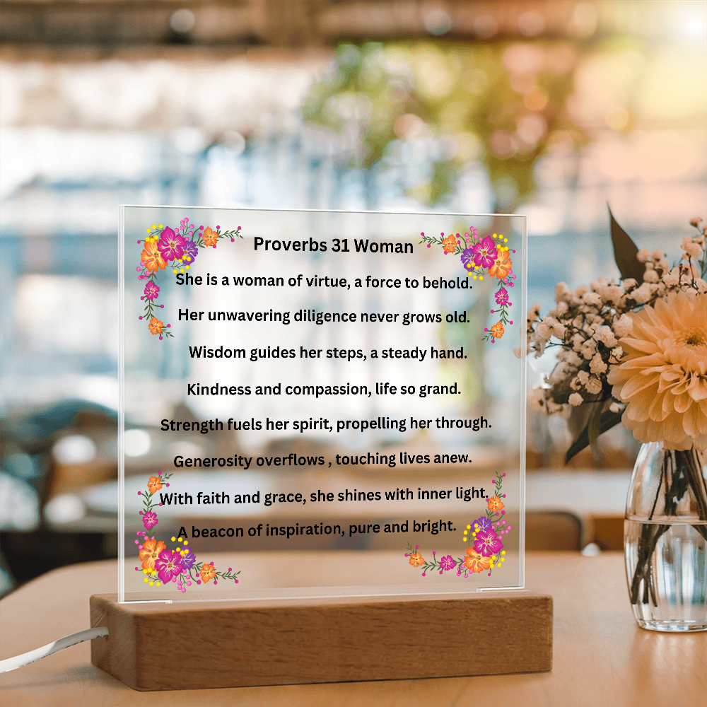 Proverbs 31 Woman Acrylic Square Plaque
