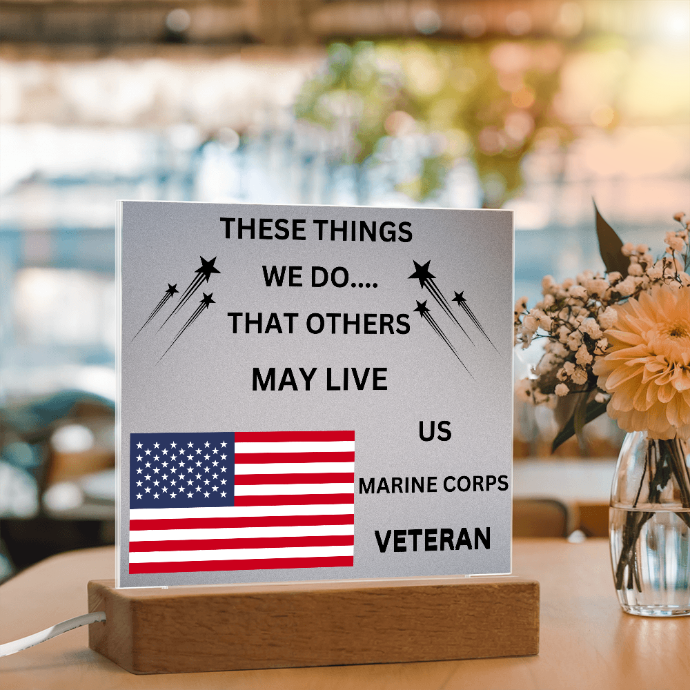 US Marine Corps Veteran Printed Acrylic Square Plaque