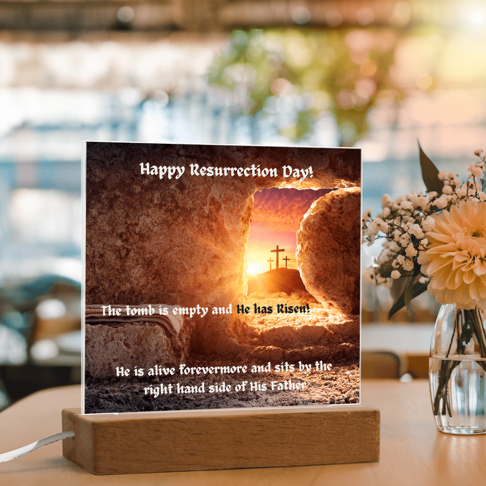 Happy Resurrection Day! Printed Square Acrylic Plaque