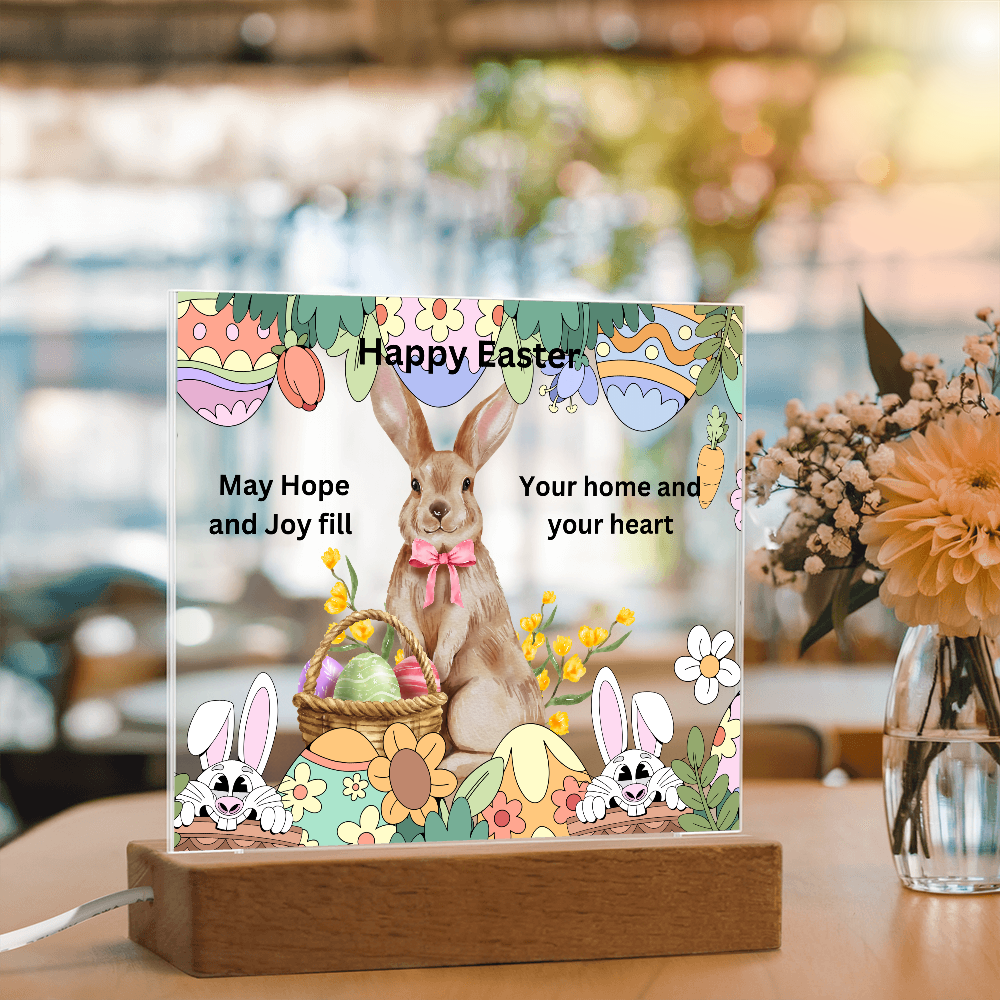 Happy Easter Printed Square Acrylic Plaque
