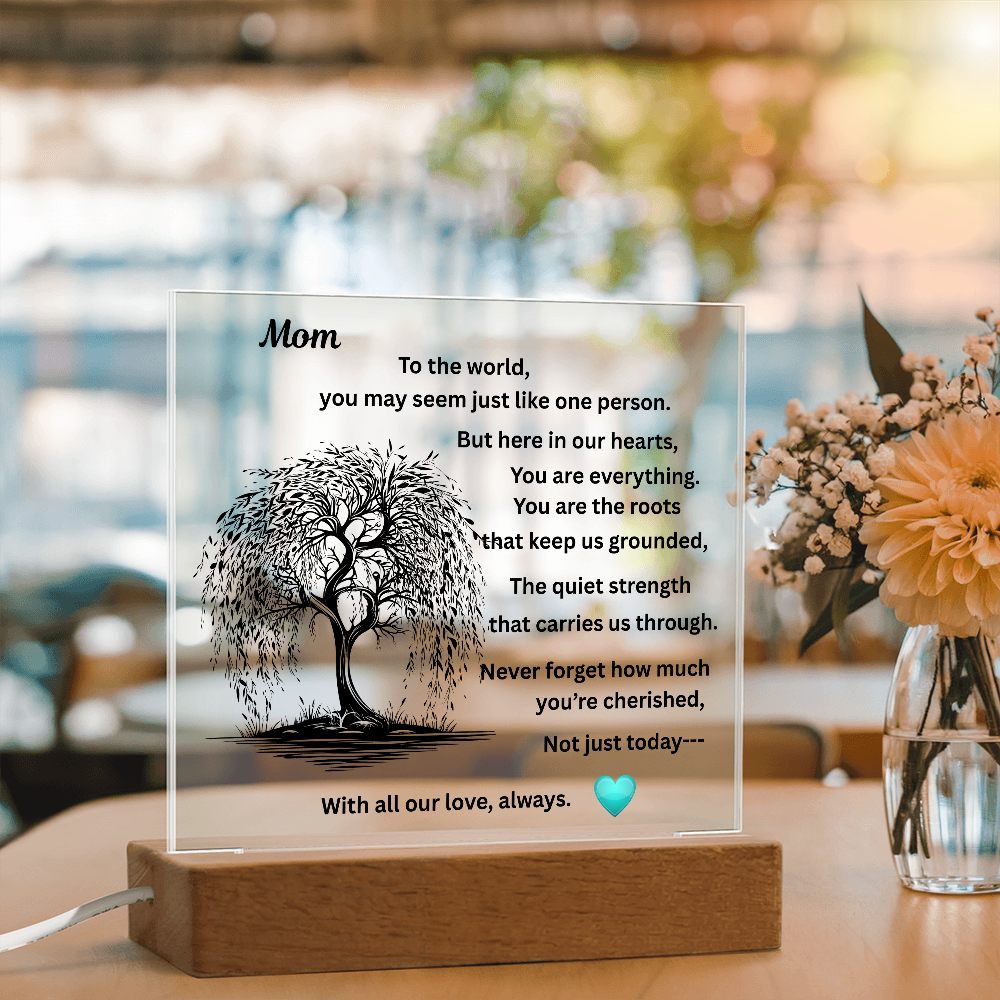 Mom To The World Printed Acrylic Squaree Plaque