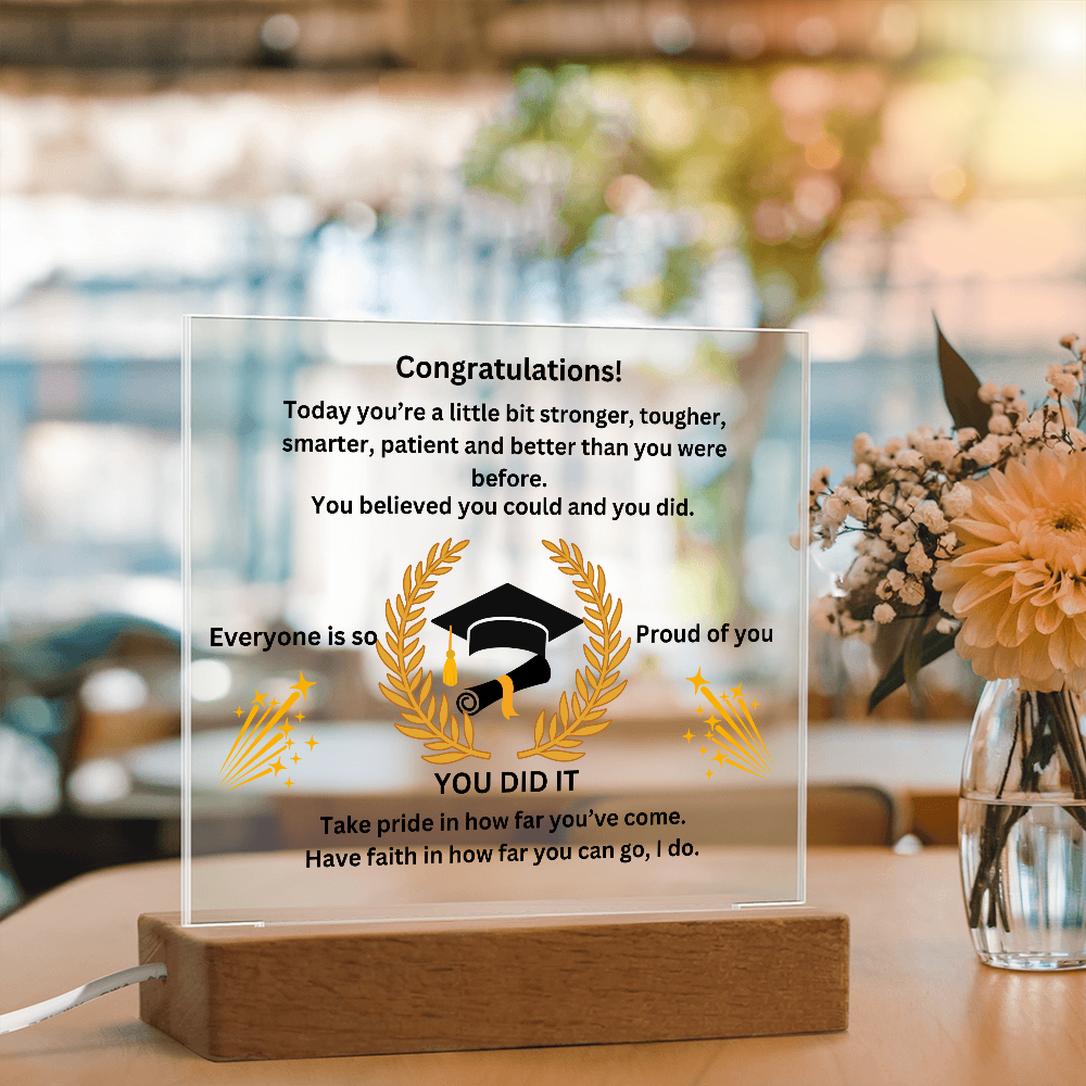 Congratualtions! Graduation Printed Acrylic Square Plaque