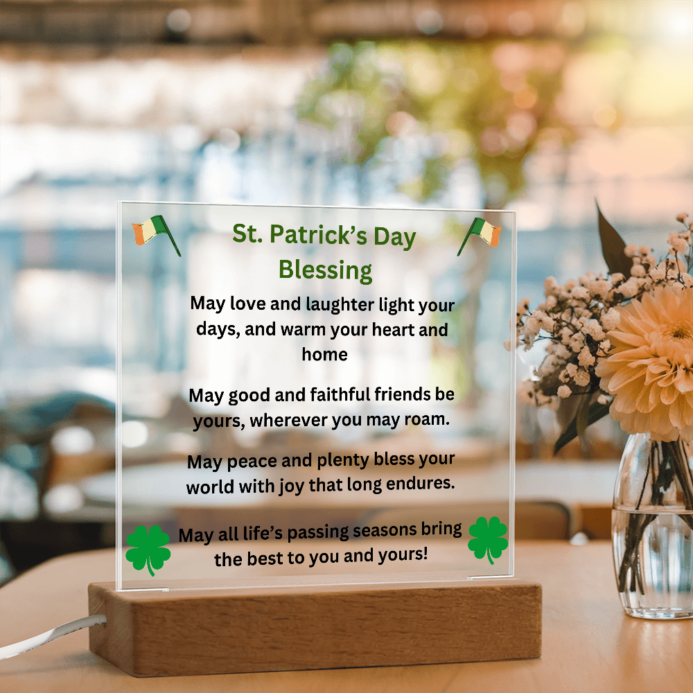 St. Patrick's Day Blessing Printed Acrylic Square Plaque